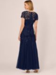 Adrianna Papell Floral Beaded Maxi Dress, Light Navy