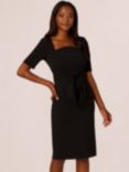 Adrianna Papell Crepe Tie Front Dress, Black