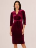 Adrianna Papell Velvet Front Tie Dress, Burgundy