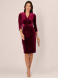 Adrianna Papell Velvet Front Tie Dress, Burgundy