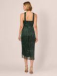 Adrianna Papell Crinkle Metallic Halterneck Dress, Pine Green