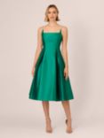 Adrianna Papell Mikado Flare Dress, Vivid Emerald