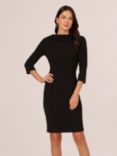 Adrianna Papell Roll Neck Crepe Dress, Black