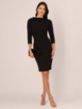 Adrianna Papell Roll Neck Crepe Dress, Black