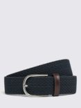 Moss Woven Stretch Belt, Brown, Navy