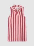 Reiss Kids' Felicia Stripe Sleeveless Towelling Dress, Pink