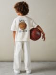 Reiss Kids' Kirby Basketball Motif T-Shirt, Off White