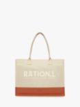 RATION.L R-ESPECT Cotton Canvas Tote Bag, Natural