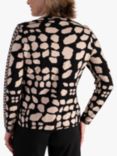 chesca Animal Print Zip Jacket, Black/Cream