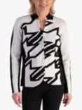 chesca Abstract Houndstooth Wool Blend Jacket, Black/White