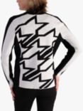 chesca Abstract Houndstooth Wool Blend Jacket, Black/White