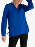 chesca Ruched Side Tie Shirt, Cobalt