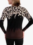 chesca Mixed Animal Print Jumper, Black/Cream