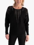 chesca Diamanté Neck Detailed Jumper, Black