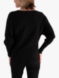 chesca Diamanté Neck Detailed Jumper, Black