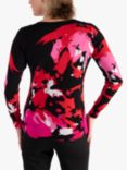 chesca Abstract Roses Jumper, Black/Red