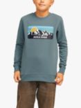 Jack & Jones kids' Logo Graphic Sweatshirt, Goblin Blue