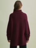 FLORERE Wool Blend Roll Neck Jumper, Burgundy