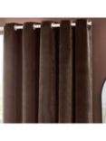 Yard Heavy Chenille Lined Eyelet Curtains, Brown