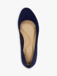 Dune Bracket Wide Fit Suede Heeled Courts, Navy