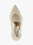 Dune Bridged Wide Fit Embellished Pointed Heels, Gold