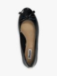 Dune Admirably Wide Fit Textured Patent Block Heeled Courts, Black