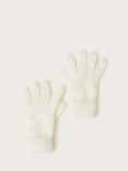 Monsoon Kids' Lizzie Sequin Knited Gloves, Ivory