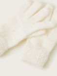 Monsoon Kids' Lizzie Sequin Knited Gloves, Ivory