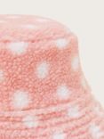 Monsoon Kids' Borg Polka Dot Bucket Hat, Pink