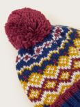 Monsoon Kids' Fair Isle Pom Pom Beanie Hat, Multi