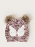 Monsoon Kids' Owl Chunky Knit Hat, Purple