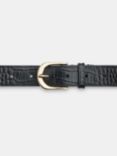 Whistles Shiny Croc Belt, Black