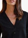 Pure Collection V-Neck Cashmere Cardigan, Black