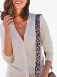 Pure Collection V-Neck Cashmere Cardigan, Soft White