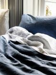 Piglet in Bed Plain Linen Blend Bedding, Blueberry