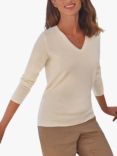 Pure Collection Cashmere V-Neck Jumper, Soft White