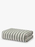 Piglet in Bed Pembroke Stripe Linen Blend Bedding, Fern Green/Oatmeal