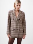 French Connection Gina Check Blazer, Pink/Multi