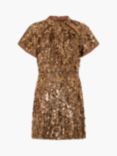 French Connection Sequin Mesh Mini Dress, Copper