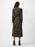 French Connection Carine Delphine Georgette Shirt Dress, Olive Night/Multi