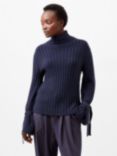 French Connection Babysoft Tie Sleeve Jumper, Marine