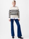 French Connection Quinley Stripe Jumper, Classic Cream/Black