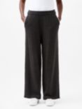 French Connection Jordan Wide Leg Trousers, Charcoal/White