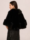 Adrianna Papell Faux Fur Cape Cover Up, Black