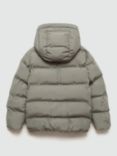 Mango Kids' Africa Quilted Hooded Jacket, Green