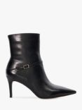 Dune Olene Leather Pointed Heeled Ankle Boots, Black