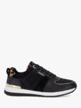 Dune Ego Leather Mix Lace Up Trainers, Black/Multi