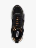 Dune Ego Leather Mix Lace Up Trainers, Black/Multi