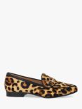 Dune Glair Leather Leopard Print Snaffle Trim Loafers, Multi