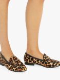 Dune Glair Leather Leopard Print Snaffle Trim Loafers, Multi